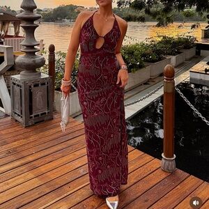 Pepper mayo All For Love Maxi Dress - Burgundy